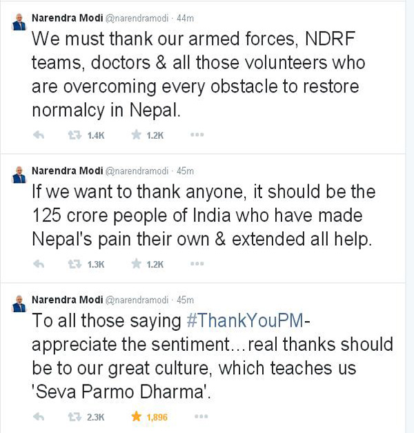 Real Thanks to 'Seva Parmo Dharma'  modi-tweet