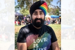 sikhs in california, sikhs in california, indian sikh man dons rainbow turban for pride in san diego, Sikhism