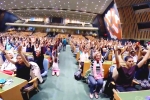 international yoga day essay, international yoga day 2018 theme, international day of yoga 2019 indoor yoga session held at un general assembly, Rajnath singh