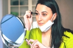 face masks, brows, how to wear makeup with a facemask, Lipstick