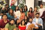 Mega heroes Christmas picture, Allu Arjun, mega heroes bond over christmas party, Siri