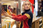 captain marvel cast, captain marvel trailer, captain marvel star brie larson surprises her fans in amc theaters by serving popcorn, Captain marvel