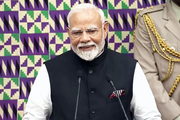 Narendra Modi speaks in Ghana Parliament